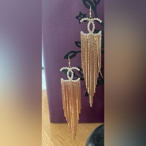 Gold tone Chain Drop Earrings